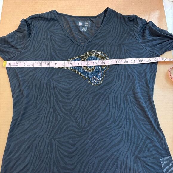 NFL Women’s Long Sleeve Burn Out La Rams Jeweled Logo XL - Picture 9 of 10